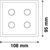 Ocean System Vertikaler Schaltschrank mit Sicherungshalter, 3 Schaltern und 1 Taster