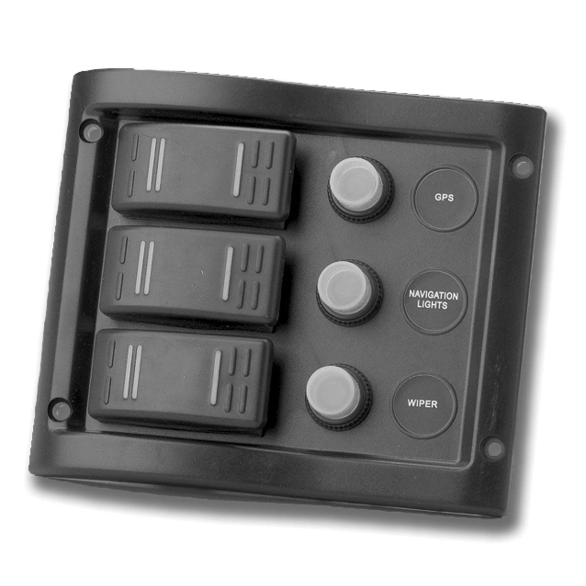 Trem 3-switch electrical panel black