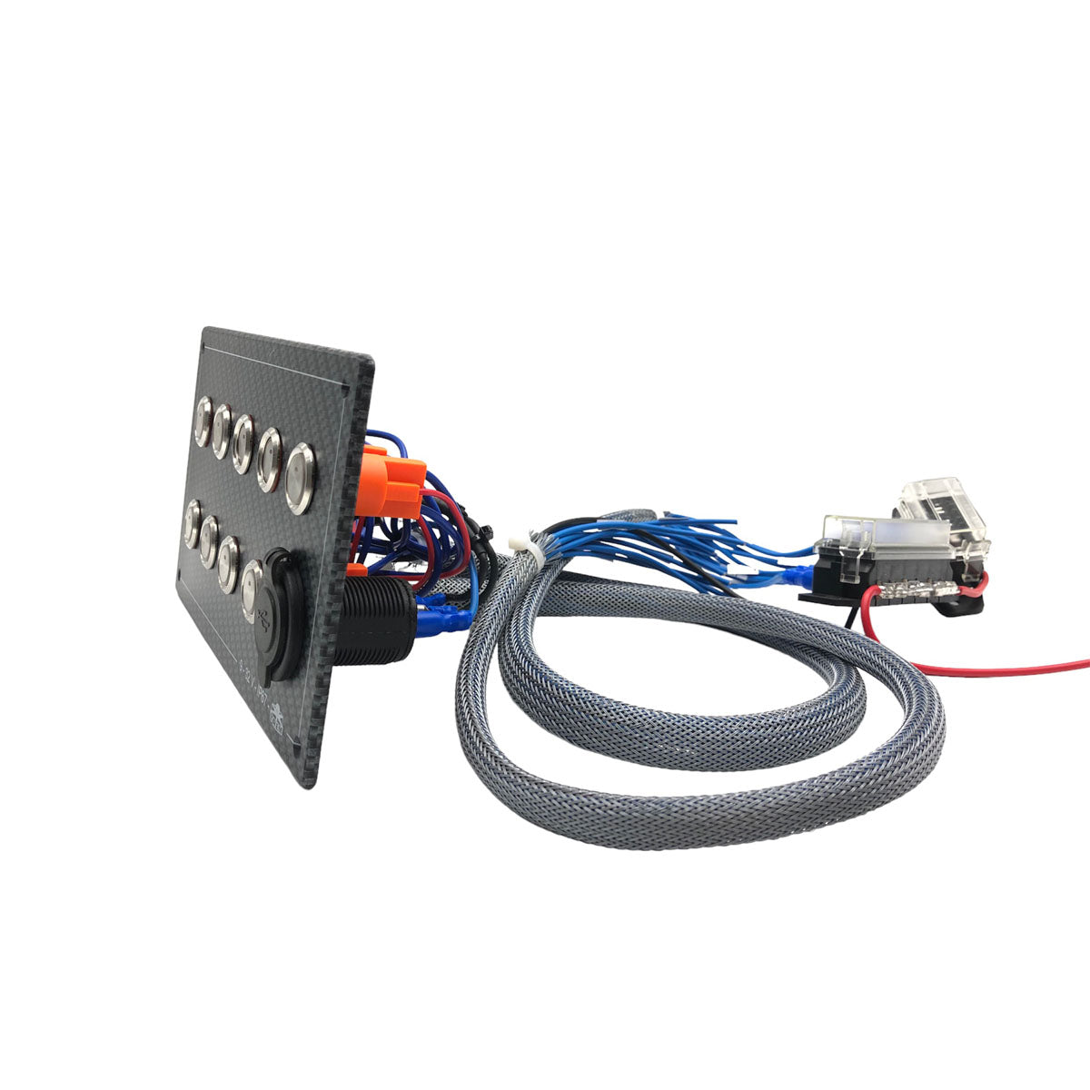 Ocean System Horizontales, geflochtenes Schaltpanel mit Sicherungshalter und zwei USB-Anschlüssen