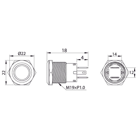 T-Power Interruttore in acciaio inox 20A