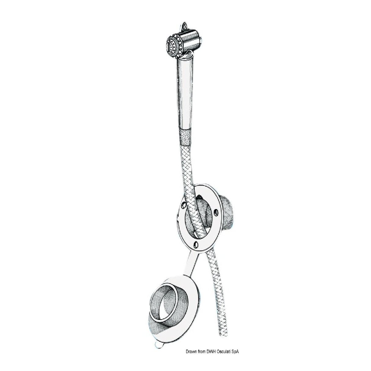 Osculati Duschkabine mit Mizar Wand-Druckknopfdusche 15.245.00