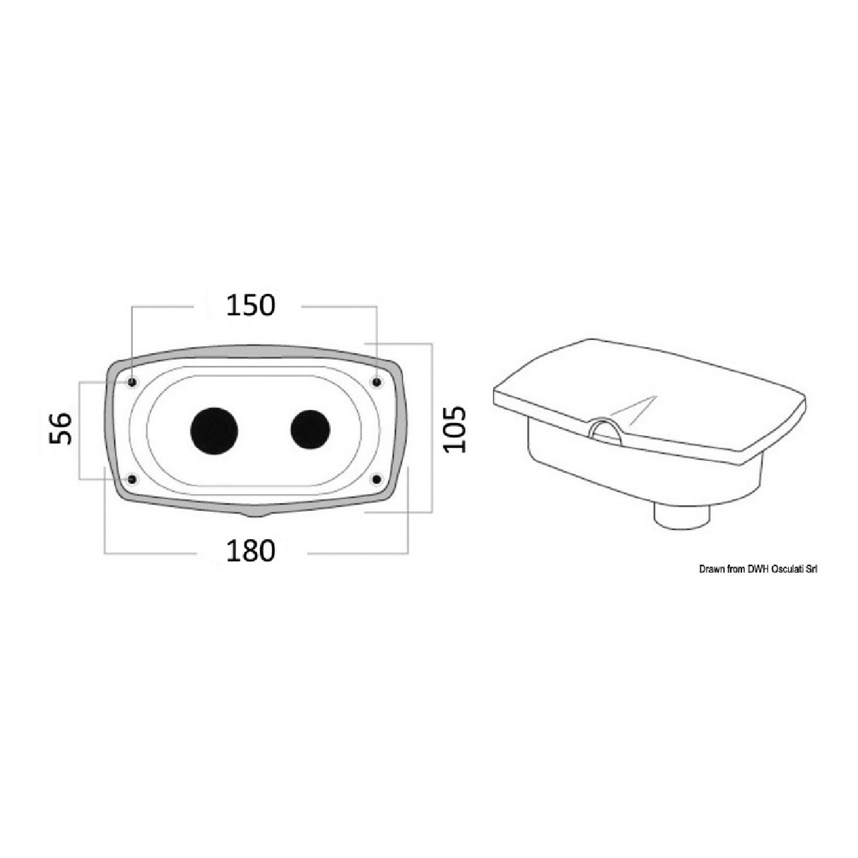 Osculati Box doccia New Edge con miscelatore e doccia a pulsante Mizar 15.257.01