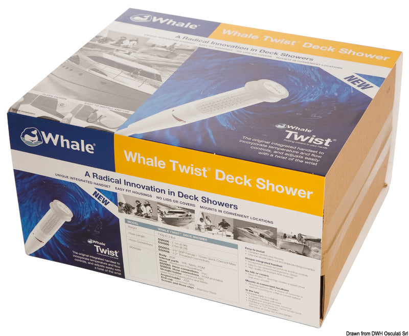 Ducha interior Whale WHALE Twist Mk2 negra 190/150x57/120 mm