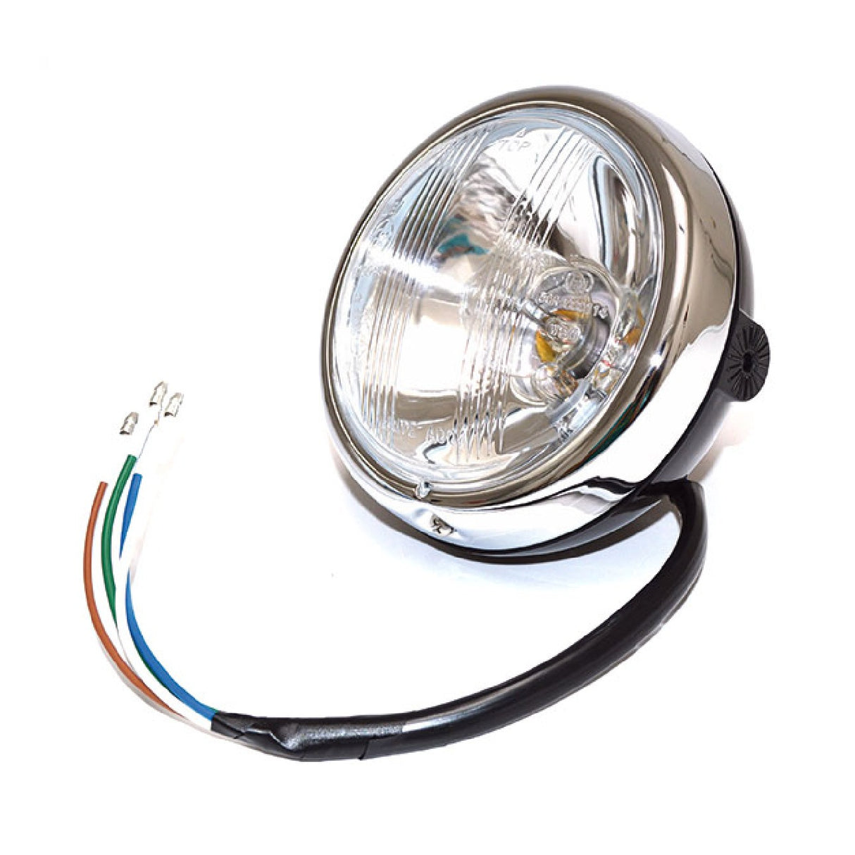 Fanale anteriore moto d.127 mm nero lampadina S2 35/35 W luce posizione