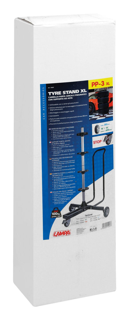 Lampa PP-3, carrello porta cerchi e pneumatici con supporto ad asta 15957