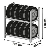 Lampa Scaffale porta-pneumatici o porta-ruote complete 15962