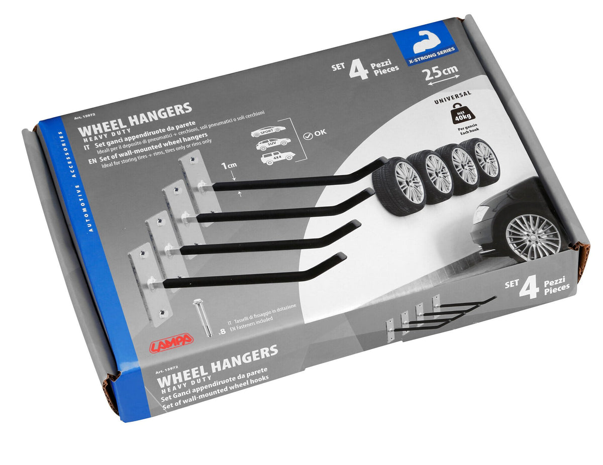 Lampa Set 4 ganci appendiruote da parete 15972