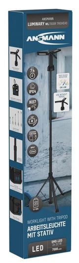 Lámpara de trabajo recargable profesional de 3 focos Ansmann