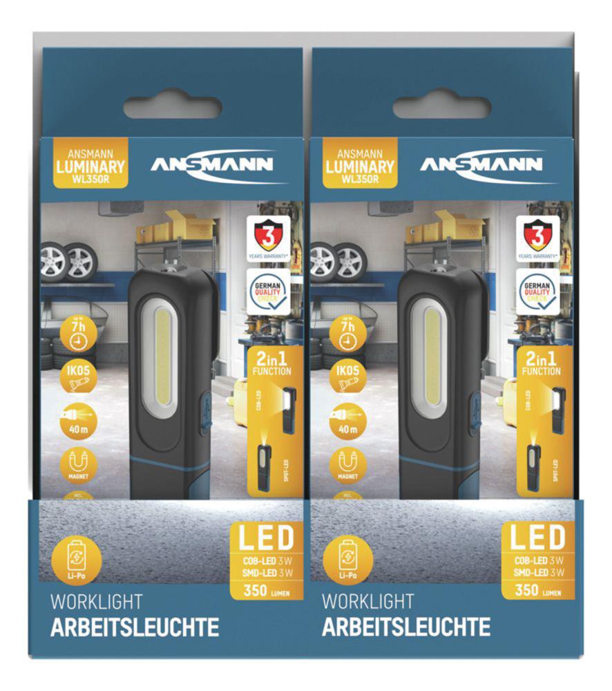 Ansmann Lampada da lavoro a led 350 lumen ricaricabile