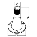 Trem Base fissa Aisi 316 A mm 100 A mm 100 B diametro mm 80 C diametro mm 25