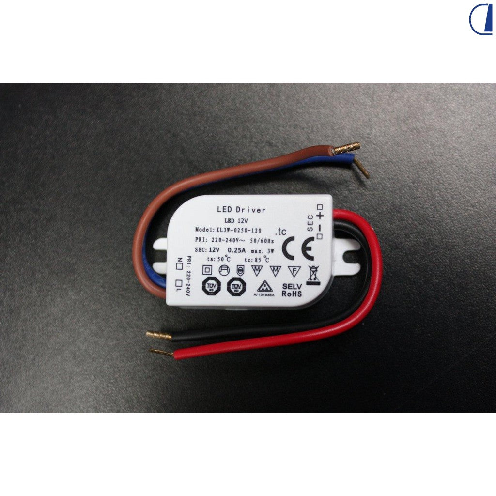 Alimentatore LED 230V - 12V per strip o plafoniere 3W