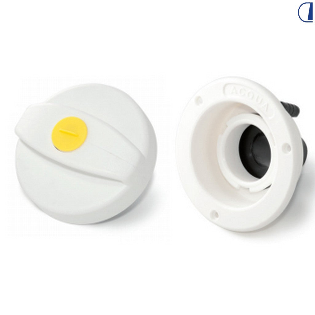 Di-Tec Bocchettone carico acqua Ø 40 mm bianco con tappo e chiavi