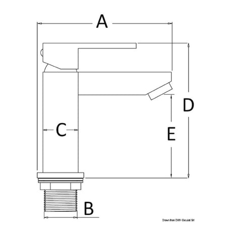 Osculati Rubinetto lavello bagno basso Square 17.004.01