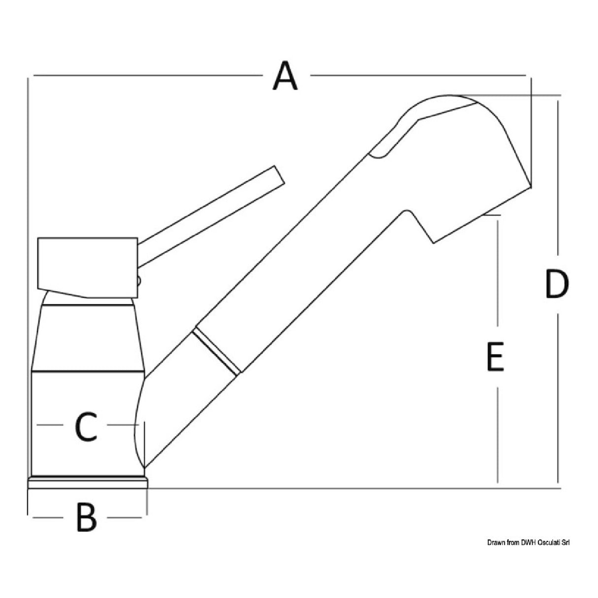 Osculati Diana swivel ceramic mixer with two-jet pull-out shower 17.006.00