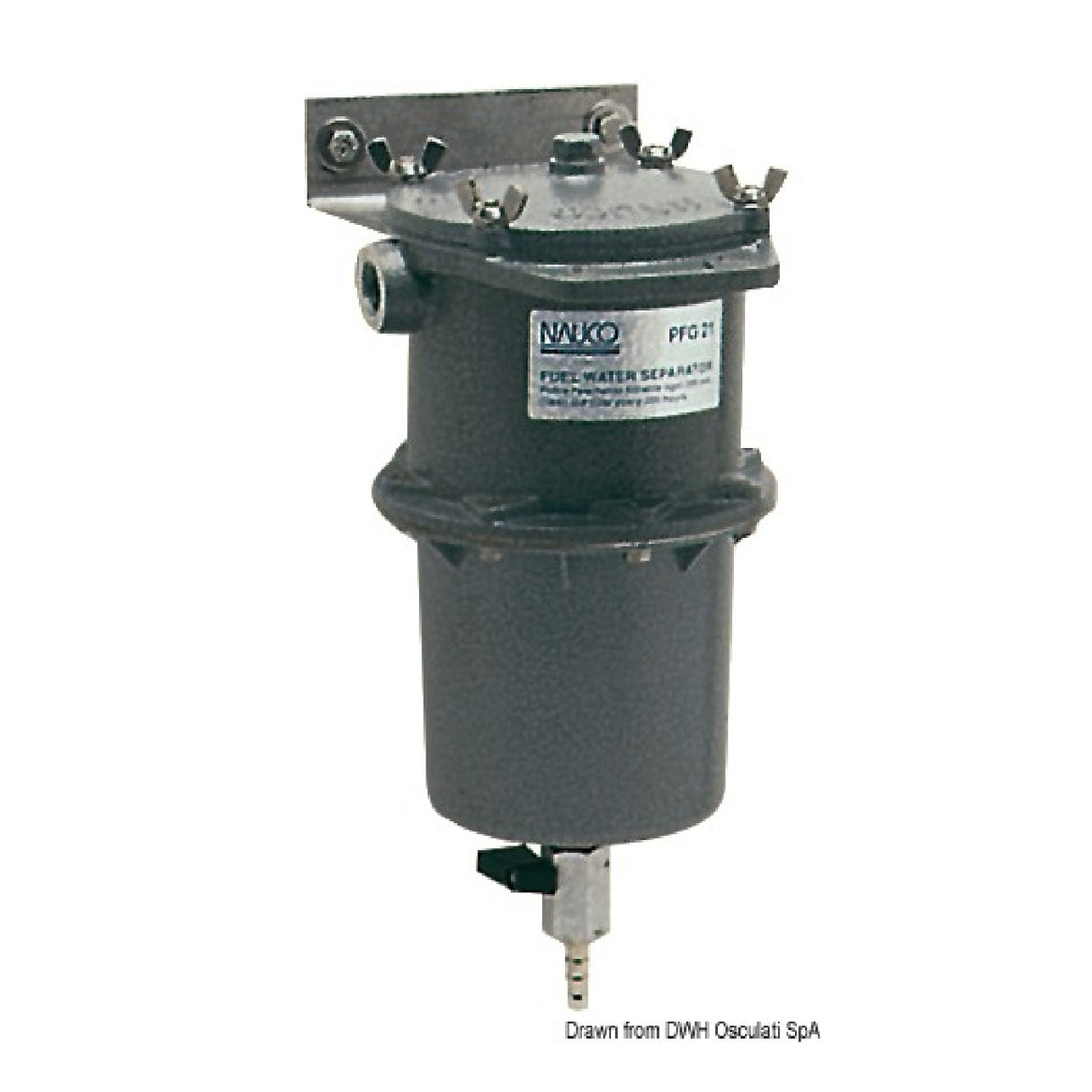 Osculati Zentrifugal-Vorfilter, Wasser-/Kraftstoffabscheider (Diesel oder Benzin), 150 Mikron 17.021.00