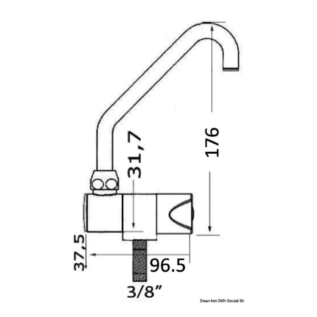 Osculati Slide series cold only tap 17.046.02