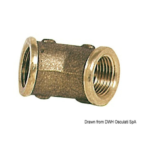 Osculati Gomito in ottone femmina/femmina a 45 17.120.01