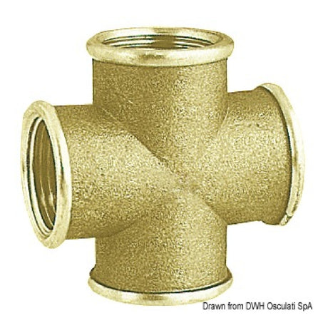 Osculati Raccordo a croce in ottone tutto femmina 17.231.00