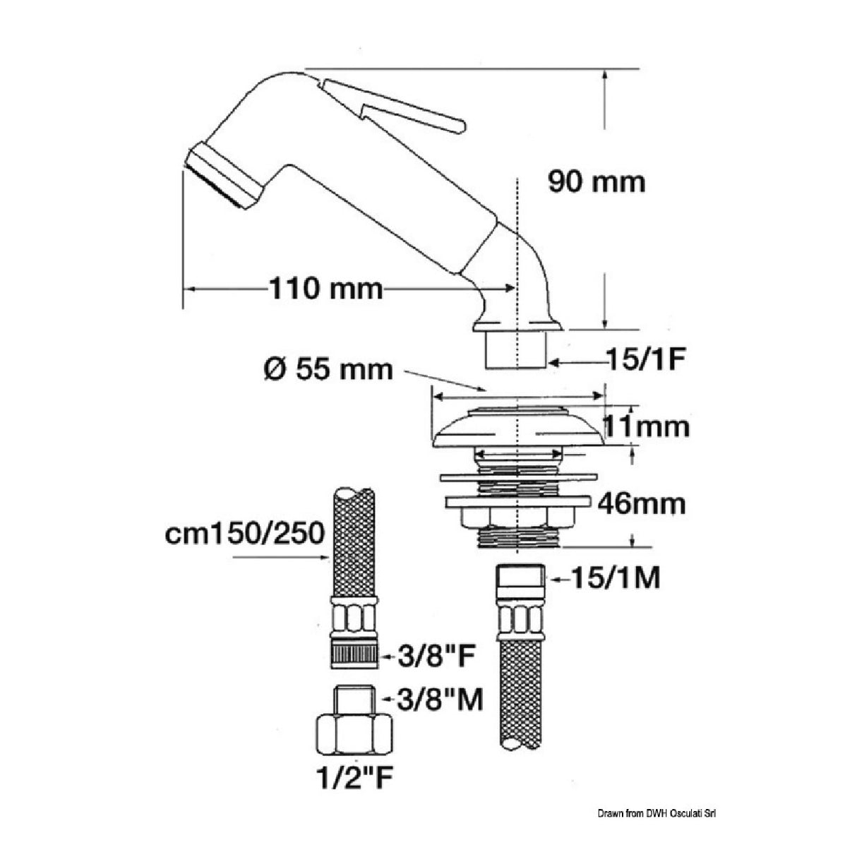 Osculati Shower-tap 17.258.01