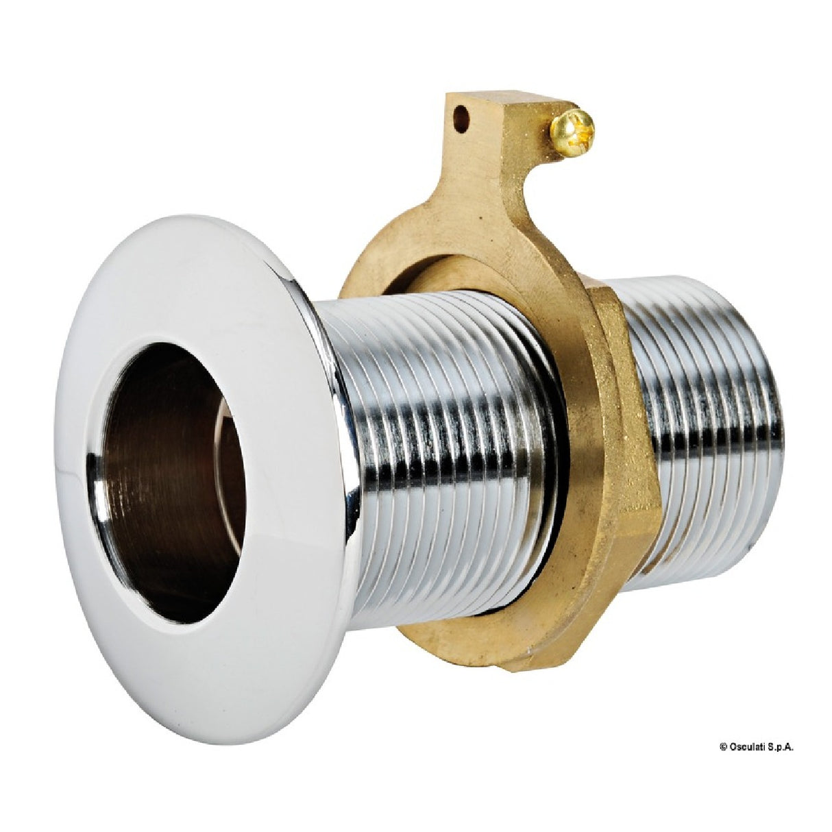 Osculati Scarico a mare inclinato a filo in ottone cromato 17.324.40