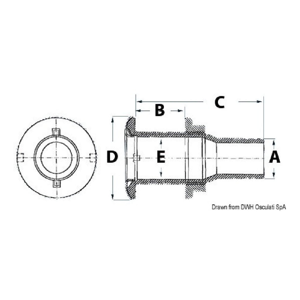 Osculati Scarico a mare in nylon nero 17.327.01
