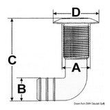Osculati Scarico a mare con gomito 90 17.396.02