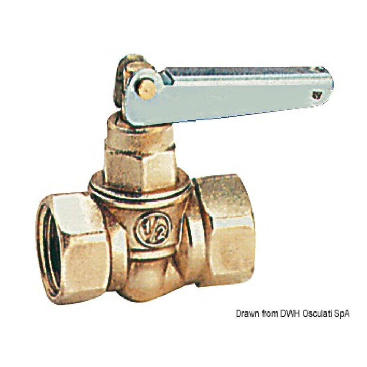 Osculati Rubinetto intercettazione carburante a grande passaggio con levetta rotante di 180 a molla 17.400.00