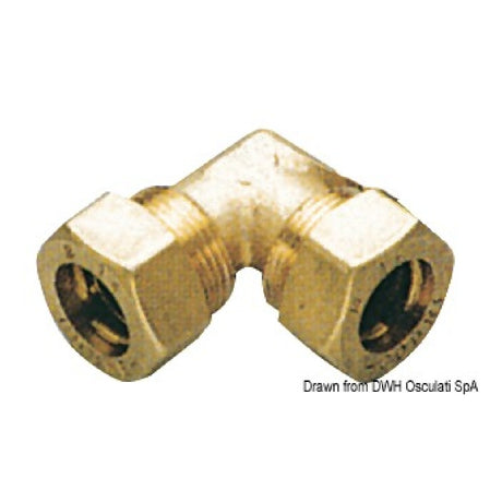 Osculati Raccordo a compressione in ottone per tubo in rame con tenuta 0 Ring a 90 17.410.20