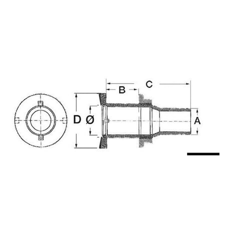 Osculati Spül-Seeventil mit Schlauchanschluss 17.524.01