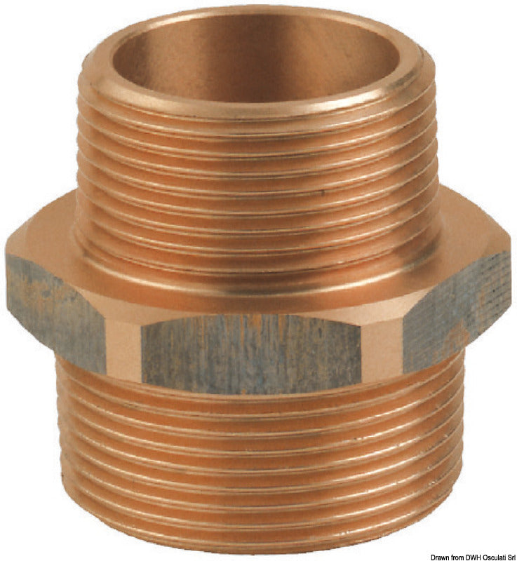 Pezones Guidi doblemente reducidos en bronce MM 2 pulgadas x 1 pulgada 1/2