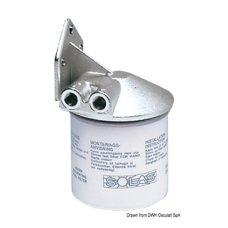 Filtro de combustible Osculati con cartucho desechable de 10 micras y soporte de latón niquelado 17.660.00