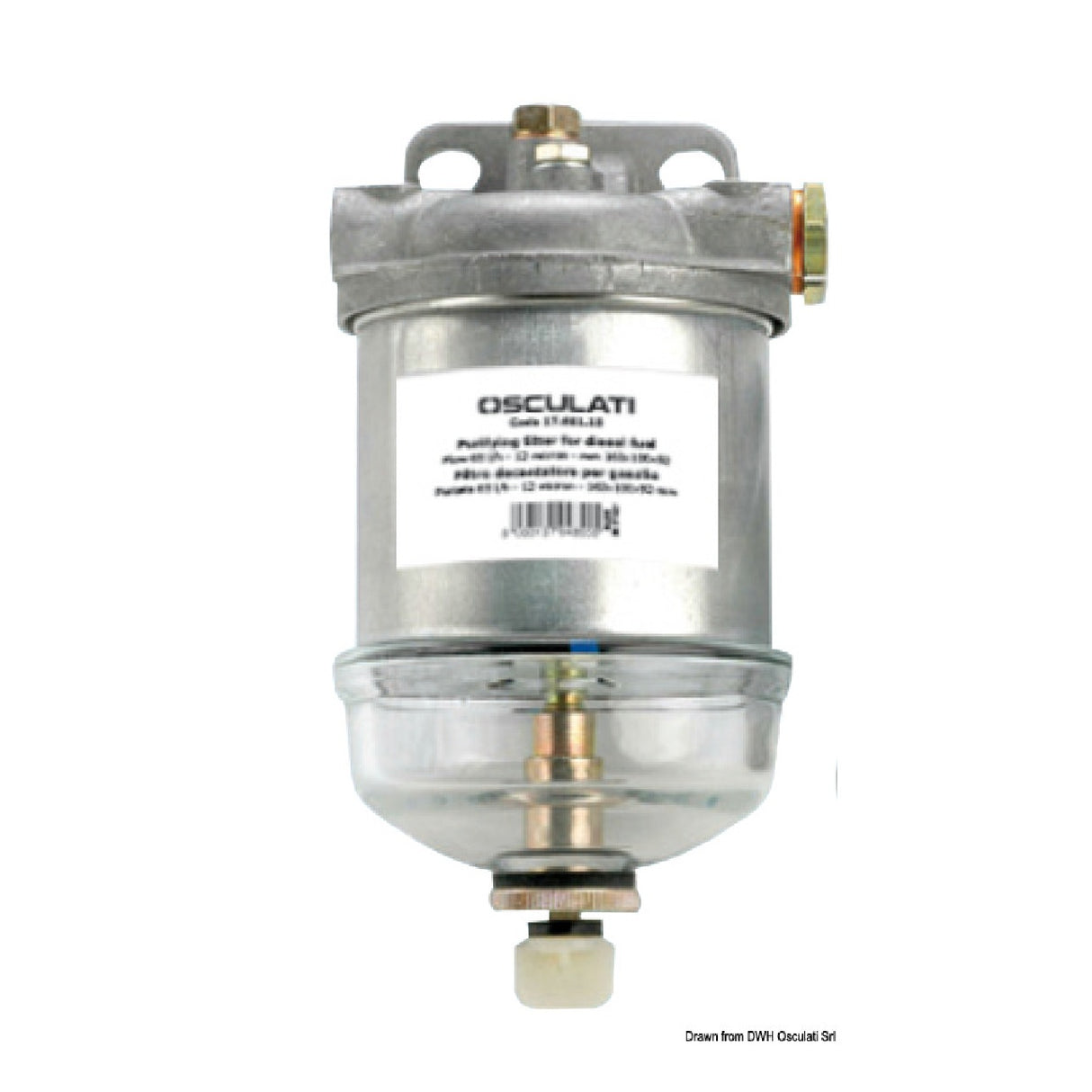Osculati Diesel fuel decanter filter made of die-cast aluminum 17.661.15