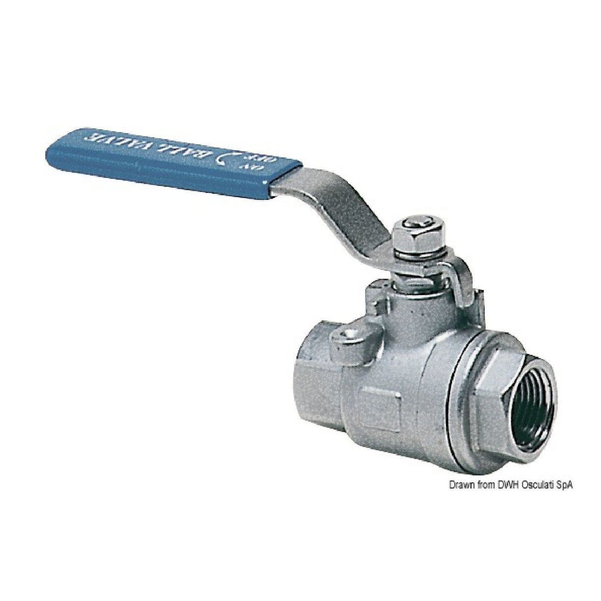 Osculati Kugelhahn mit vollem Durchgang, Innengewinde/Innengewinde, Edelstahl 17.721.01