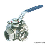 Osculati Valvola a sfera a 3 vie femmina/femmina/femmina deviatrice 17.722.01