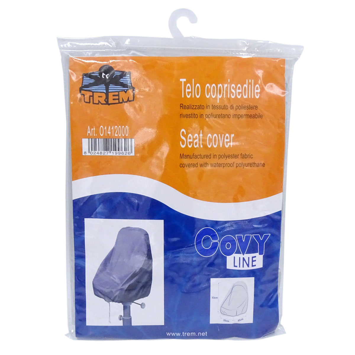 Trem Fabric Seat Cover A cm. 45 A cm. 45 B cm. 55 C cm. 53 Grey-