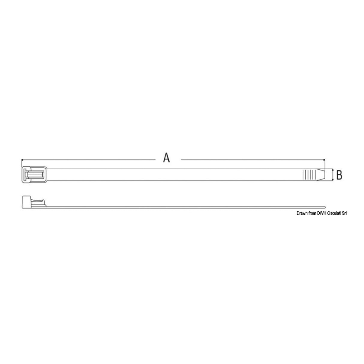 Osculati Weiße Nylon-Kabelbinder, wiederlösbar 18.032.50