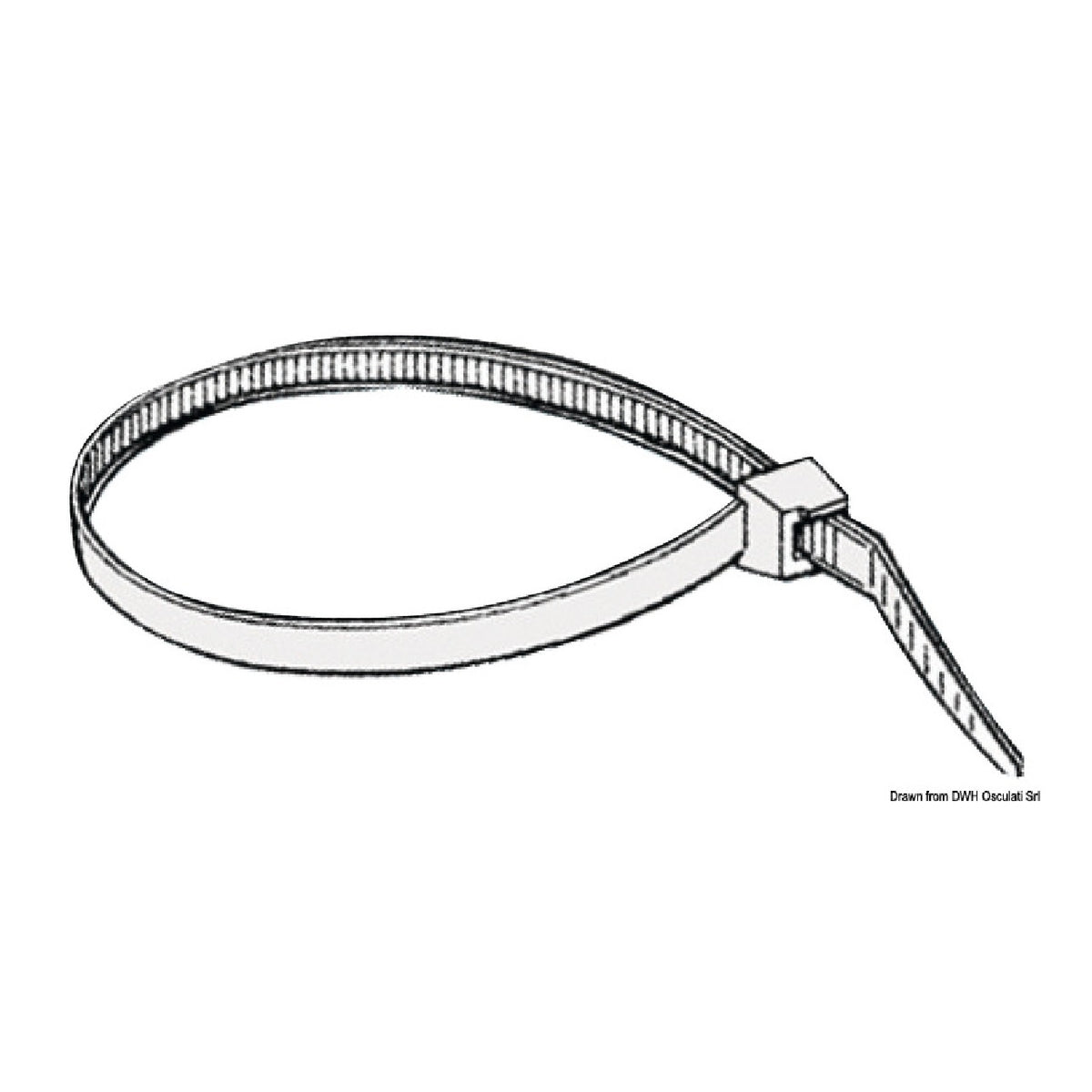Osculati BELTURING PLUS hochfeste, einköpfige, flache Technopolymer-Kabelbinder 18.053.01