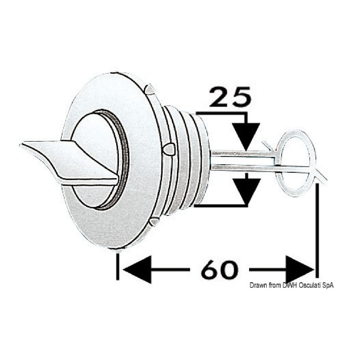 Osculati Wasserablaufstopfen 18.346.10 - 1 Packung mit 10 Stück 18.346.10