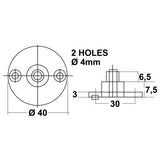 Trem Basetta con perno Per testine-For head mm 8 Per testine-For head mm 8