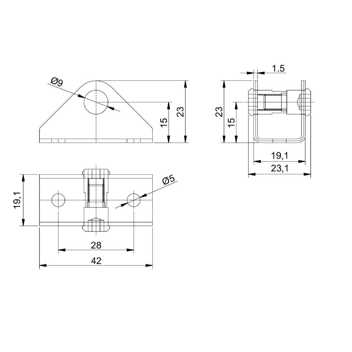 Base de horquilla Trem Para cabezal mm 8 Para cabezal mm 8