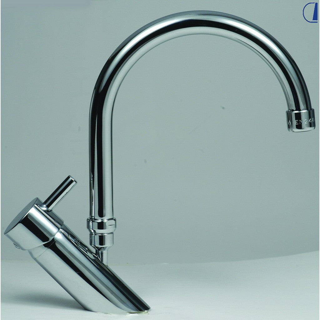 Di-Tec Miscelatore monoleva inclinato a ponte 20 cm cromato per camper