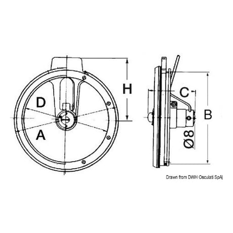 Osculati Chiarovisore 12 V luce netta 300 mm 19.152.60