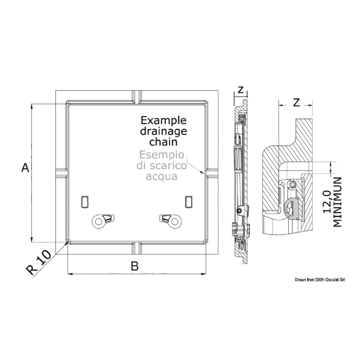 Lewmar Passo uomo Flush Hatch