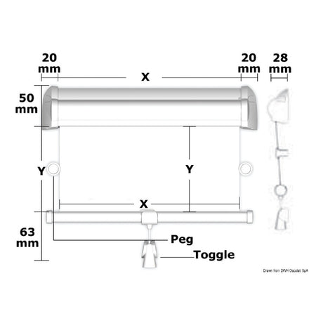 OceanAir Tenda avvolgibile a rullo DOMETIC Skyshade Hatchshade 750 per boccaporti e finestre