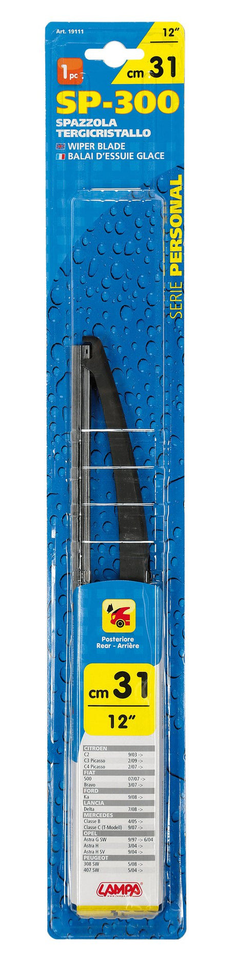 Lampa Personal, spazzola tergicristallo SP300 31 cm (12") posteriore 1 pz 19111