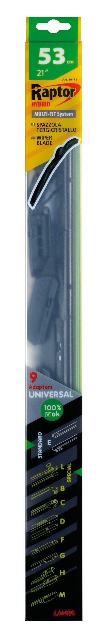 Lampa Raptor Hybrid, spazzola tergicristallo - 53 cm (21") - 1 pz 19171