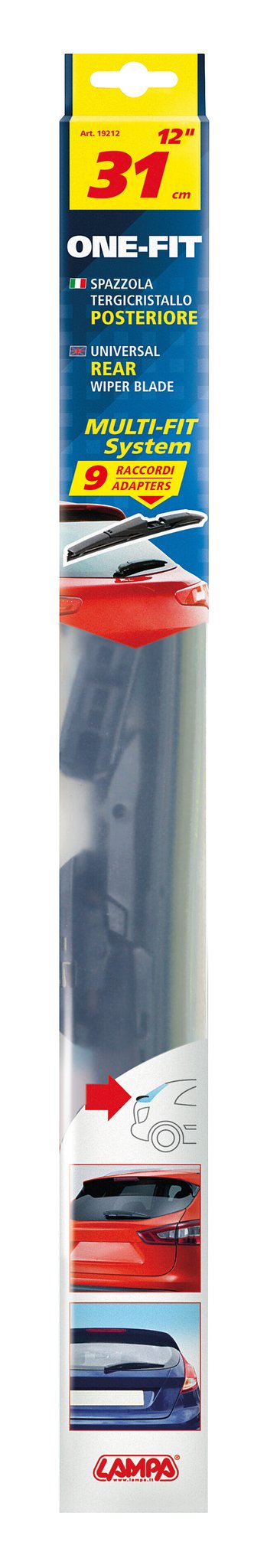 Lampa One Fit, spazzola tergicristallo posteriore - 31 cm (12") - 1 pz 19212