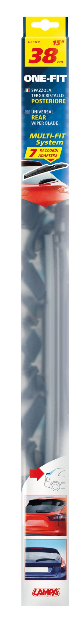 Lampa One Fit, spazzola tergicristallo posteriore - 38 cm (15") - 1 pz 19215