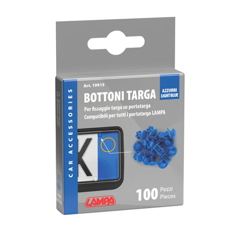 Lampa Set 100 bottoncini targa - Azzurro 19915