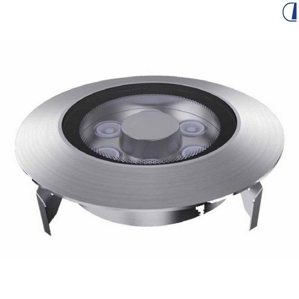 Faretto marino a incasso 12V 6,5W luce blu acciaio inox 500 lm